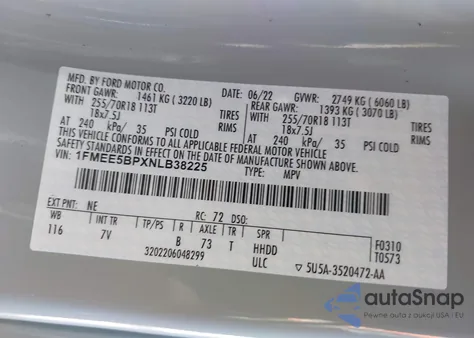 2022 Ford Bronco Outer Banks from USA, damaged, VIN 1FMEE5BPXNLB38225